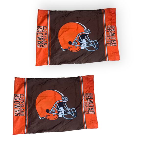 2 Cleveland Browns Pillow Cases EUC - Picture 1 of 2